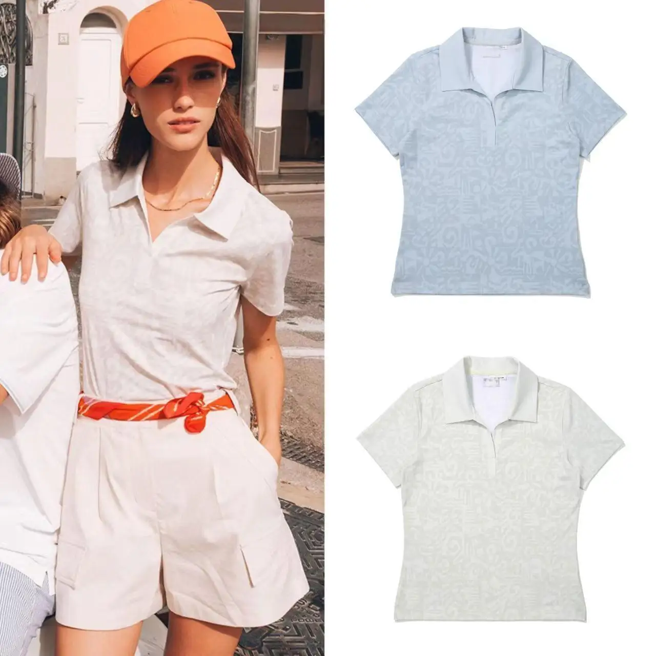 Women Summer Ice Silk Golf Polo Shirt Lapel Quick Dry Breathable Short Sleeve Casual Athletic Sports T-shirt Top