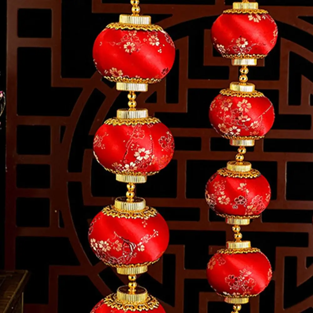 Reunindo ano novo lanterna vermelha corda estilo chinês tradicional flor de ameixa lanterna pingente bênção com borlas