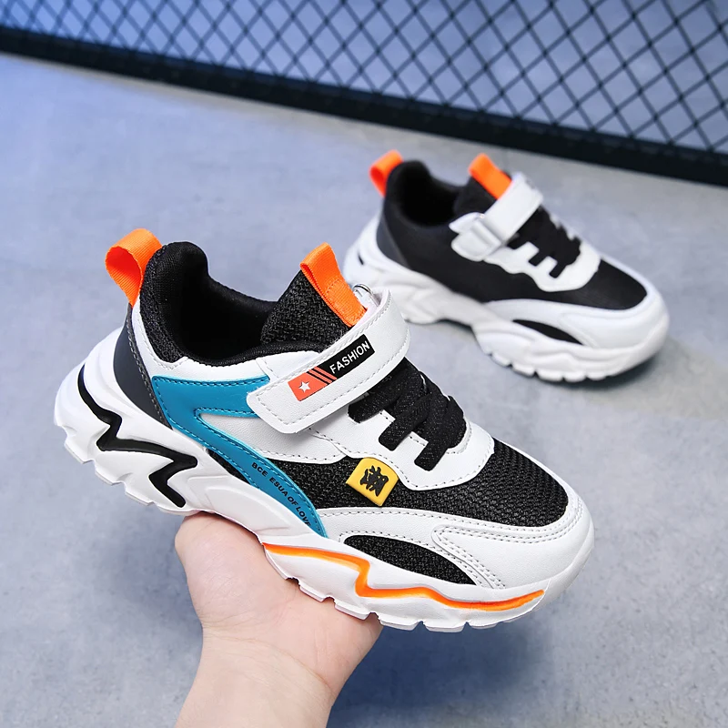 Kinder Turnschuhe Sportschuhe für Jungen Mode Leder Kinder Atmungsaktive Mesh Komfort Schuhe Casual Walking Outdoor Laufschuhe – Detail 9