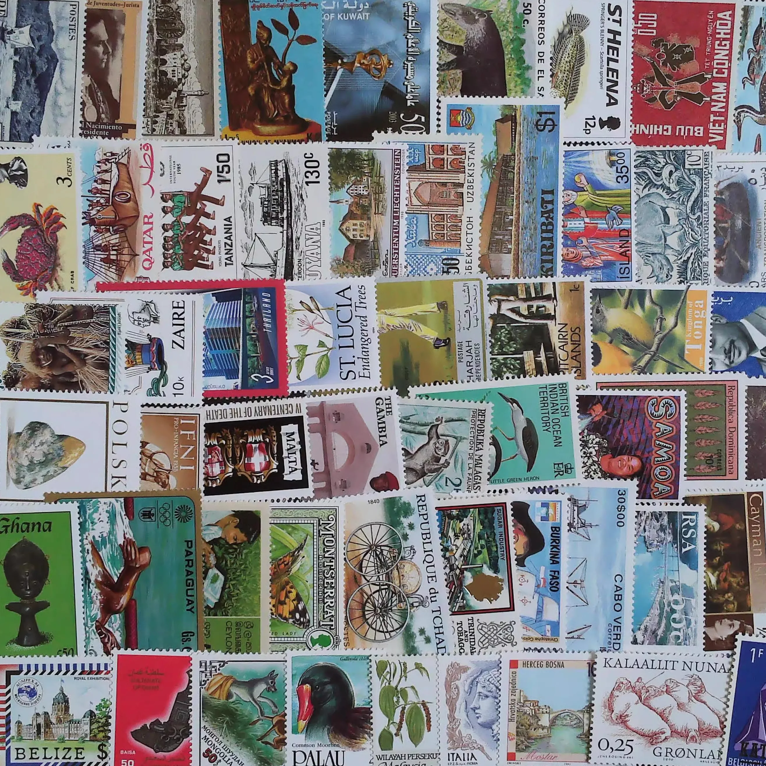 100 brandneue Poststempel aus verschiedenen Ländern, keine Wiederholungen, echte Stempel, Sammlerstempel, MNH-Stempel, Briefmarken – Detail 3