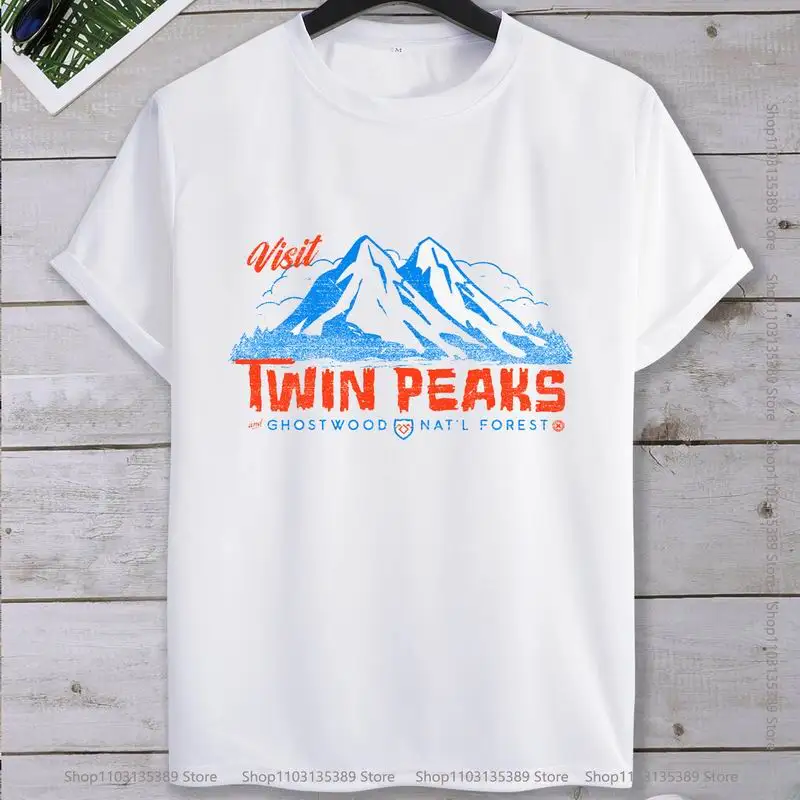 Twin Peaks Logo T-shirts Summer Vintage Short-sleev  Graphic T Shirts Streetwear   Camisa  Tees