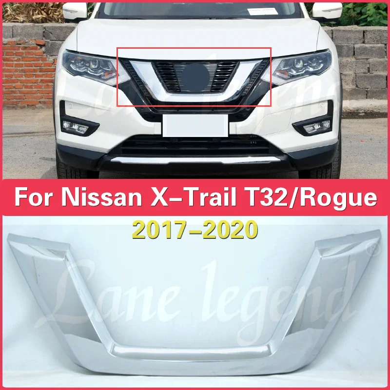 

U Center Grid Front Grille Trim Molding Outer Decor Frame Strip Replacement Fit For Nissan X-Trail XTrail T32/Rogue 2017-2020