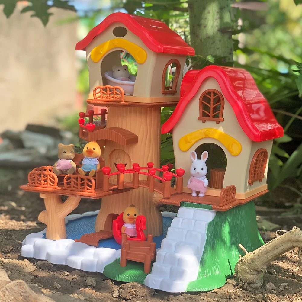 Maison de poupée Micro Villas de luxe 1:12, château, maison dans les arbres, maison de jeu d'auditorium, meubles miniatures, modèle de cuisine, jouet, cadeau pour filles
