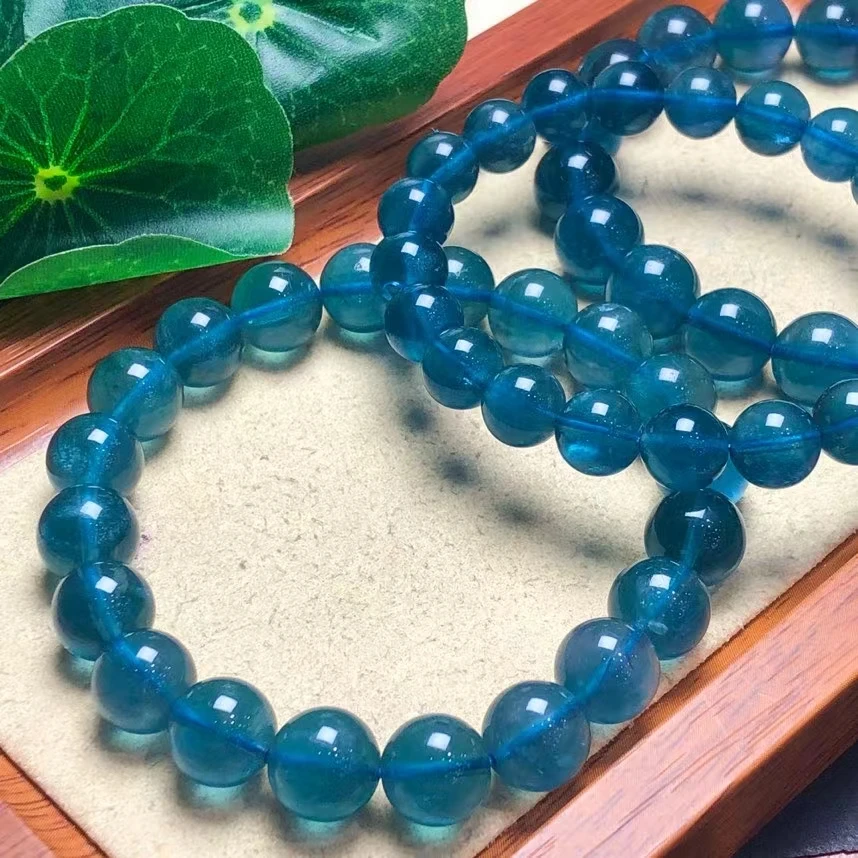 

Браслет из натурального синего флюорита и кварца, 8 мм, 10 мм, прозрачные круглые бусины, синий флюорит, для женщин и мужчин, AAAAA