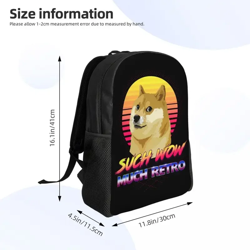 Mochila personalizada para hombre y mujer, bolsa básica de estilo Retro, Cheems Doge, para escuela, universidad, Shiba Inu