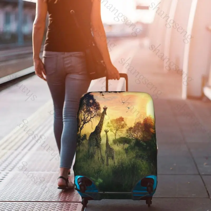 حقيبة حماية لحقيبة السفر على شكل حيوان نمر نمر أسد شرس، غطاء حقيبة، حماية مرنة، غطاء أمتعة قابل للغسل #6