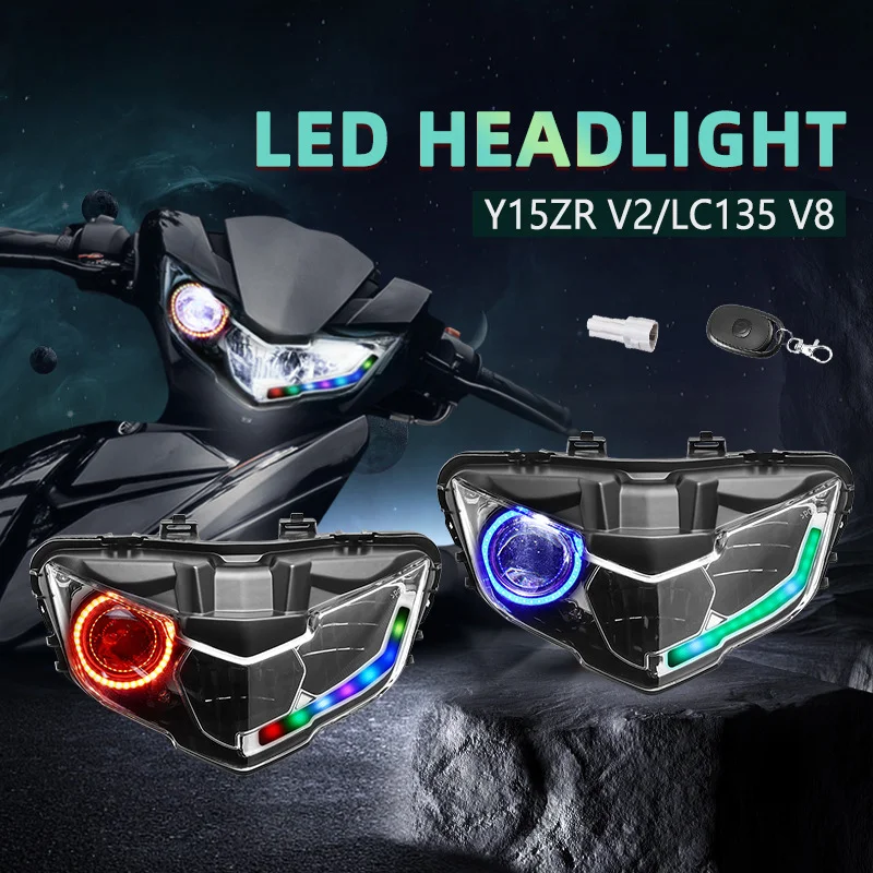 For Yamaha Y15ZR V2 LC135 V8led Lens Headlights APP Adjustable Day Running Lights Headlights