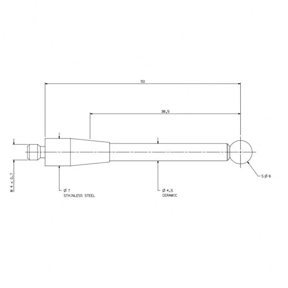 CMM Stylus Thread 4 5 6 Mm Ru By Ball Tip Styli Ceramic Stem Extended A-5003-0233 A-5003-0235 A-5000-9761 A-5000-3709 Probe