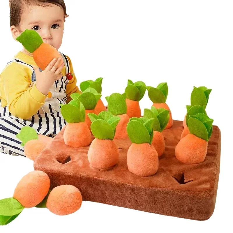 ของเล่นเด็กแบบมอนเตสซอรี่ สำหรับเด็กวัยเตาะแตะ ของเล่นเสริมพัฒนาการ รูปทรงสีสันสดใส ของเล่นดึงแครอท ชุดของเล่นนับเลข ของเล่นเสริมทักษะสำหรับเด็ก