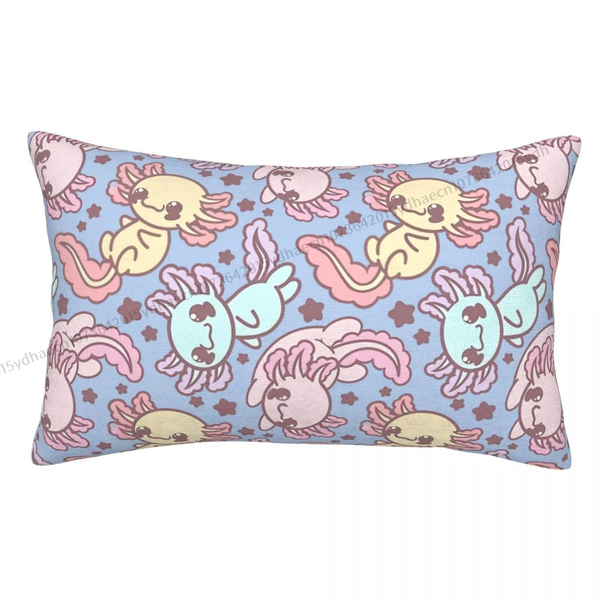 

Kawaii UFO Axolotl Chibi Pattern Blue Cojines Pillowcase Cushion Home Sofa Chair Print Decorative Coussin Pillow Covers