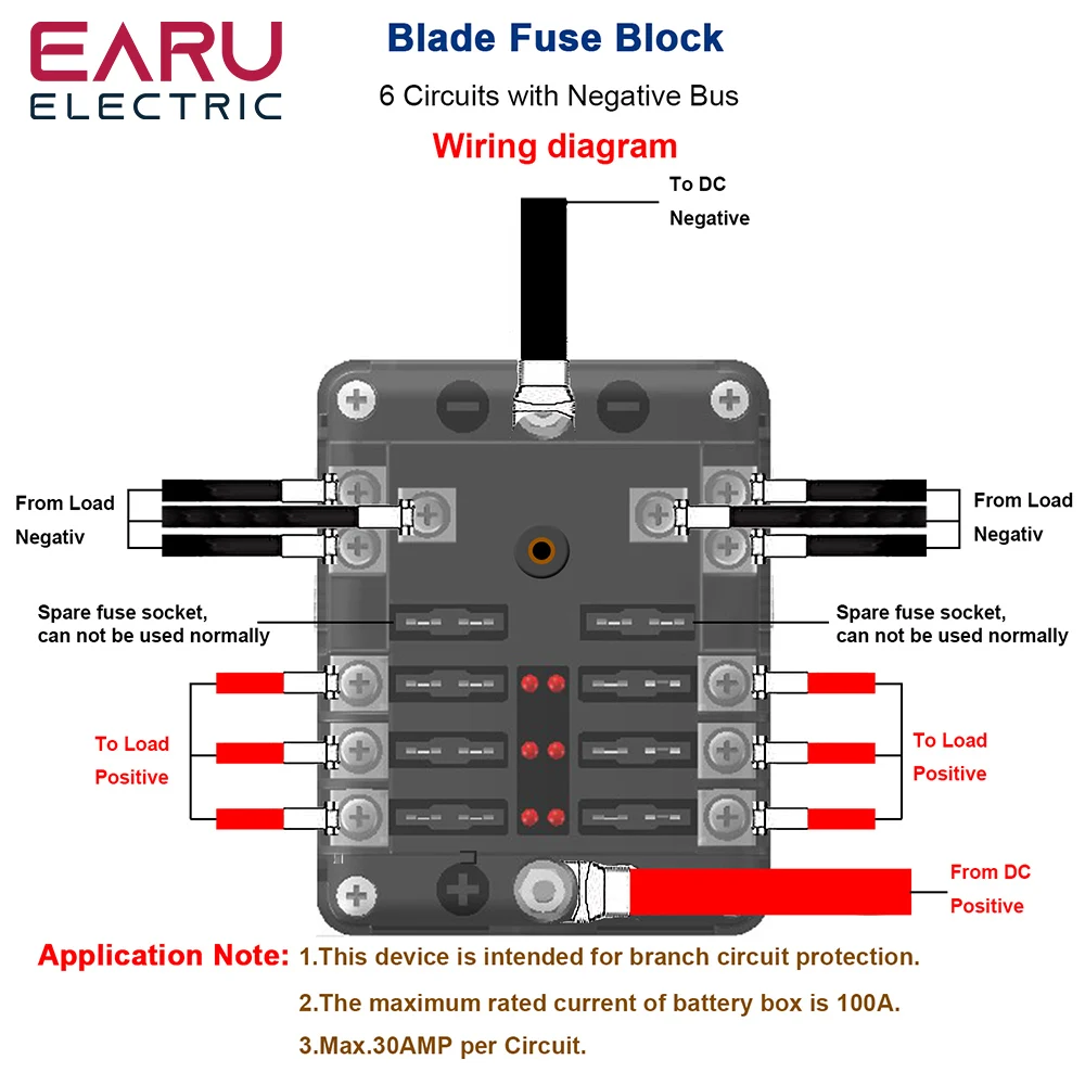 6/12 Way Blade Fuse 12-24V Car Boat Fuse Box Holder With Plastic Cover For Power Panel Board Camper RV Accessorie Earu