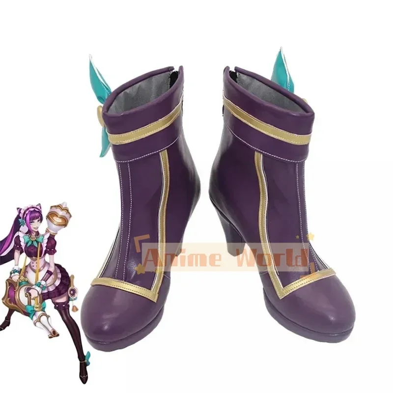 Coffee Sweetheart Jinx Cosplay Shoes PU Leather Shoes Halloween Carnival Boots Cosplay Props Custom Made