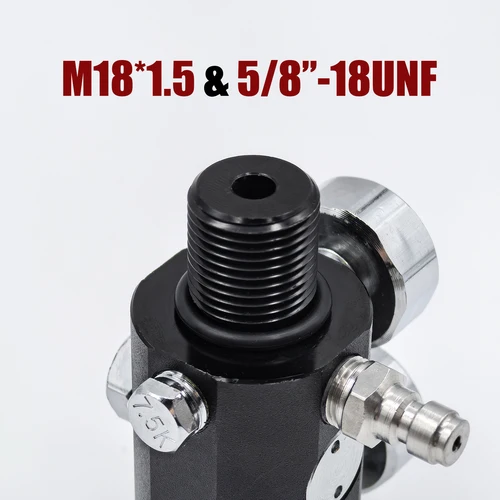 Imagen 2 del producto Regulador HPA con Pin Doble calibre Estación de llenado neumática ajustable Válvula de aire Salida regulada 0 a 3000psi M18 * 1,5, 5/8 ""-18UNF