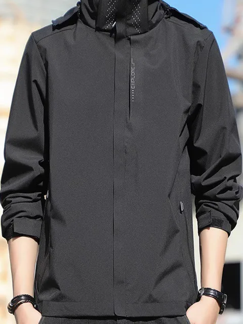

Men's Casual Hooded Jaet Lightweight Waterproof Windproof Detachable Sports Coat Travel Outdoor Spring Autumn Faion