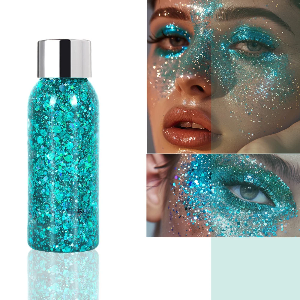 3pcs Body Glitter Gel Face Glitter Makeup Party Festival Glitter Gel Eye Eyeshadow Hair Glitter Gel for Bar Makeup