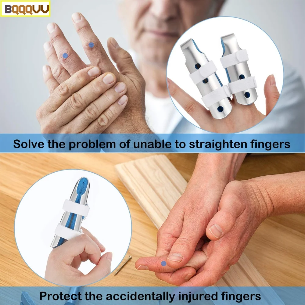 1PC Aluminum Finger Splints for Finger Knuckle Immobilization of Adults & Children Broken Fingers Straightening, Arthritis