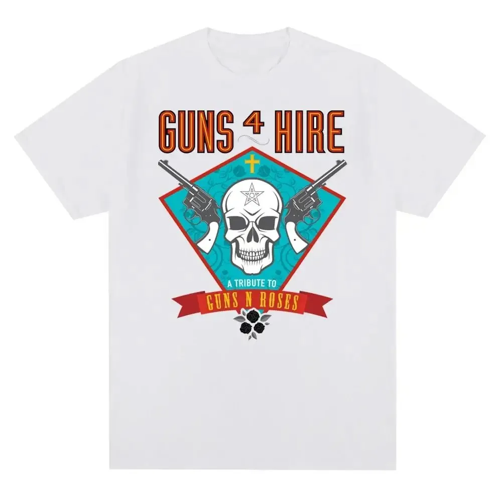 Guns N Roses Graphic Print Cotton T-shirt Vintage Rock Band Streetwear Short Sleeve Fashion Crew Neck Plus Size T Shirt Women