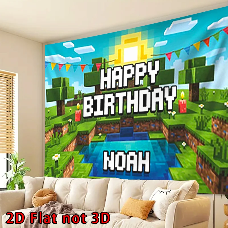 لافتة مسطحة ثنائية الأبعاد، قطعة واحدة من تخصيص الاسم الشخصي - نص قابل للتحرير، لمختلف المناسبات الحفلات، لافتة بوليستر مقاس 90.5 × 70.8 بوصة #2