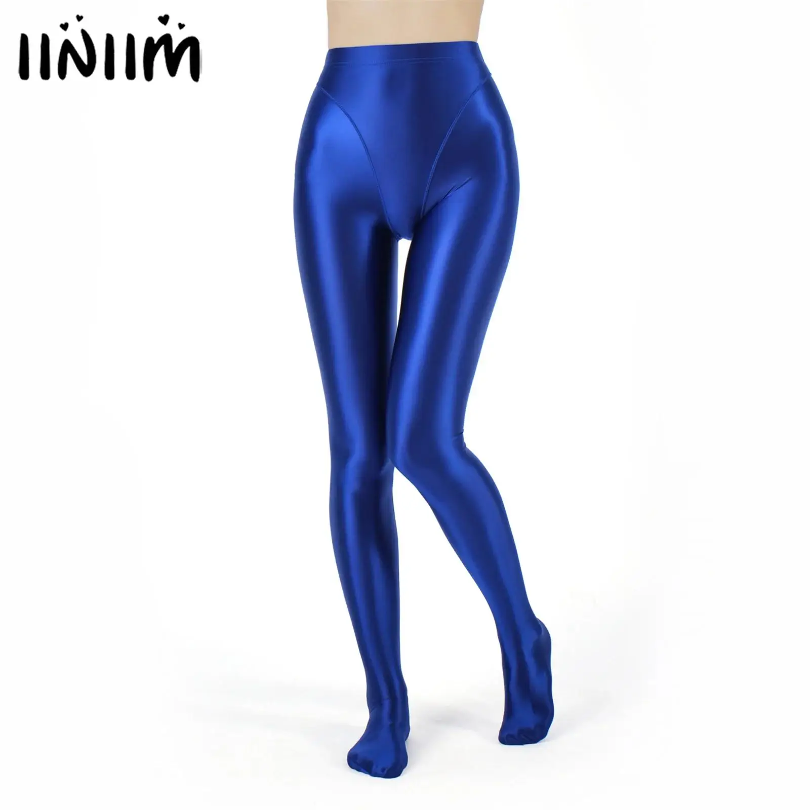 

Womens Stockings Pantyhose Leggings Yoga Pants Fitness Oil High Waist Stretchy Pilates Metallic Shiny Gymnastics Ballet Tights