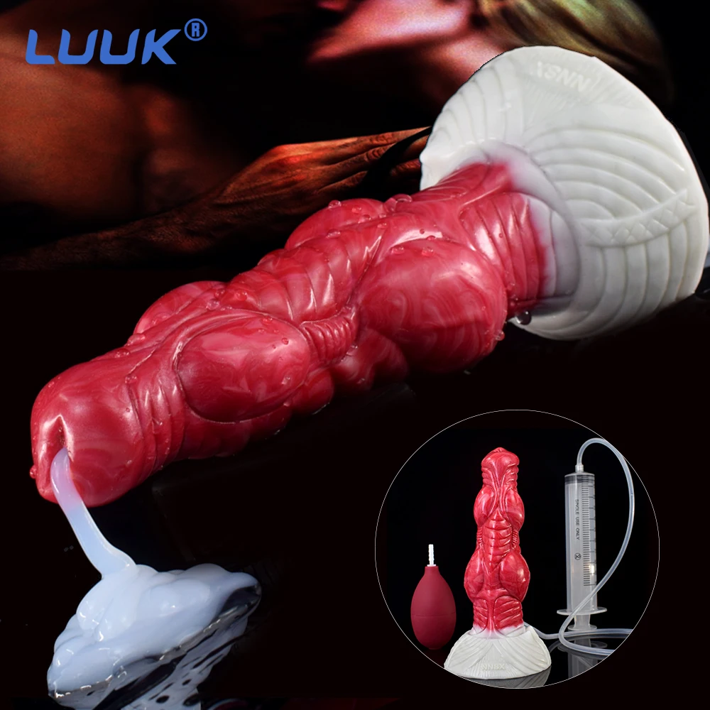 

LUUK Fantasy Wolf Dildo Ejaculating Penis with Strong Sucker Animal Big Knot Anus Stimulation Massage Anal Plug Sex Shop 18