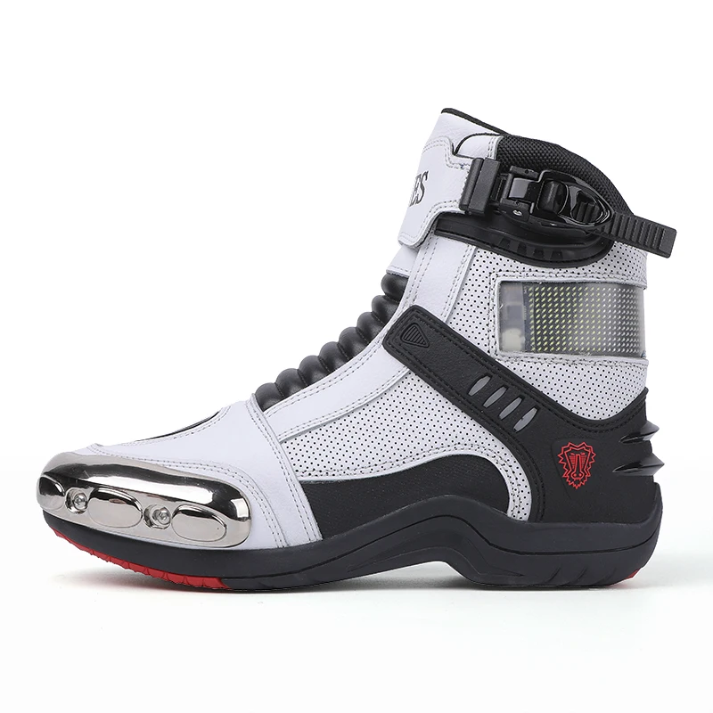 

Anti-slip Motorcycle Shoes Anti-collision Toe Cap Motorcycle Boots Shift Anti-skid Pads Men's Boots Rubber Sole Biker Boots