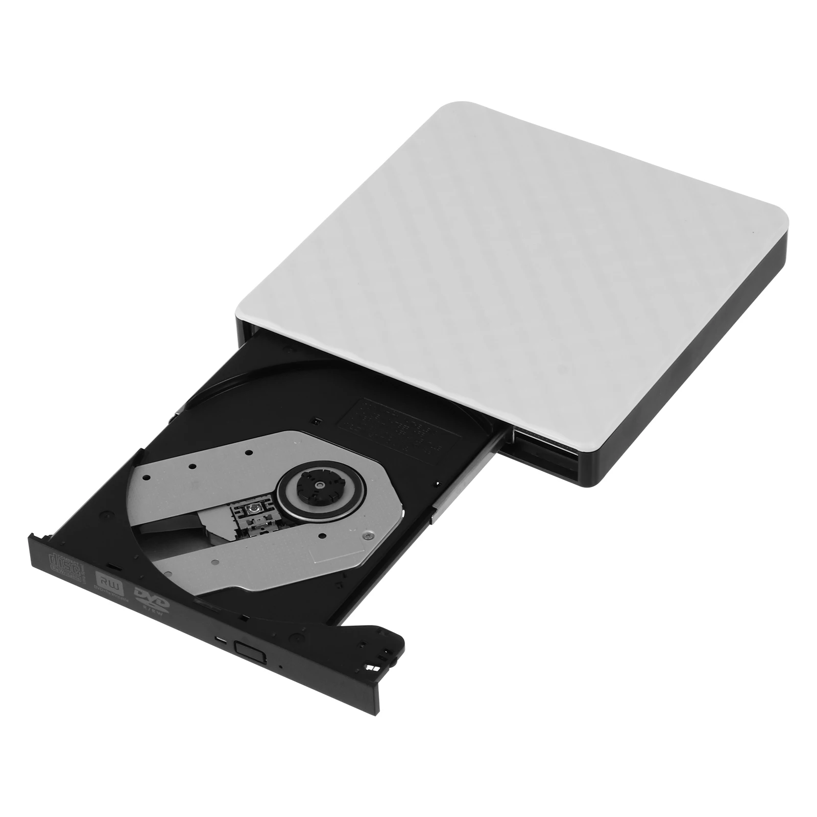 

External DVD Burner CD Writer USB Portable Drive Abs ROM Rewriter Slim Player Ultra Thin Light Classic Design Plug Play Error