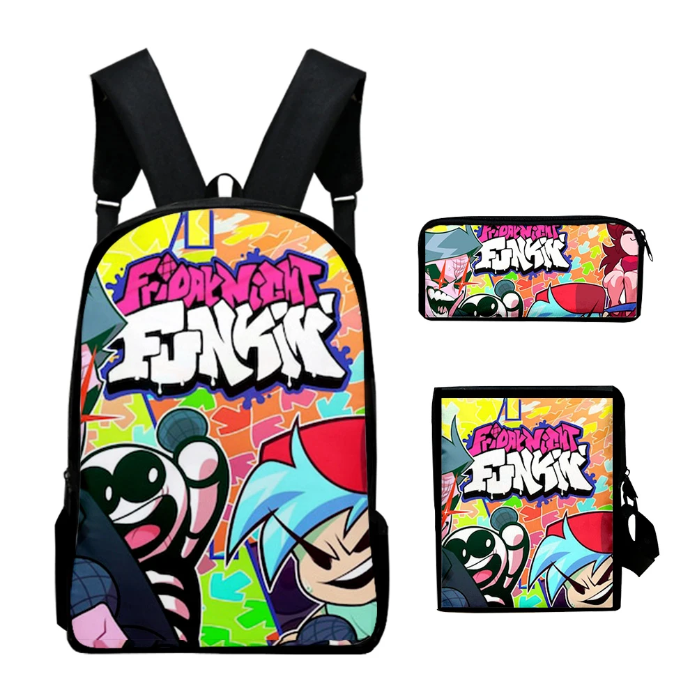 Popular Youthful Friday Night Funkin 3D Print 3pcs/Set Student Travel bags Laptop Daypack Backpack Shoulder Bag Pencil Case u