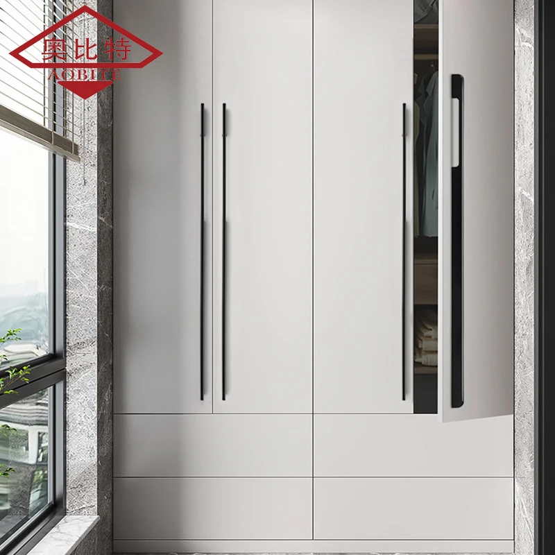 AOBT Super Long Black 1000mm Cabinet Handles Modern Simple Furniture Pulls Door Hardware Kitchen Drawer Wine Knobs