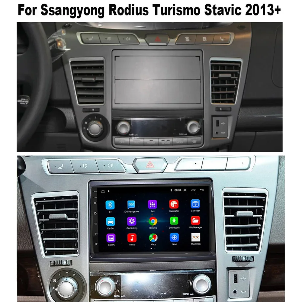 Android 15 8GB+128GB Carplay Radio for Ssangyong Rodius Turismo Stavic 2013+ Car Stereo Multimedia Player Auto GPS Navigation