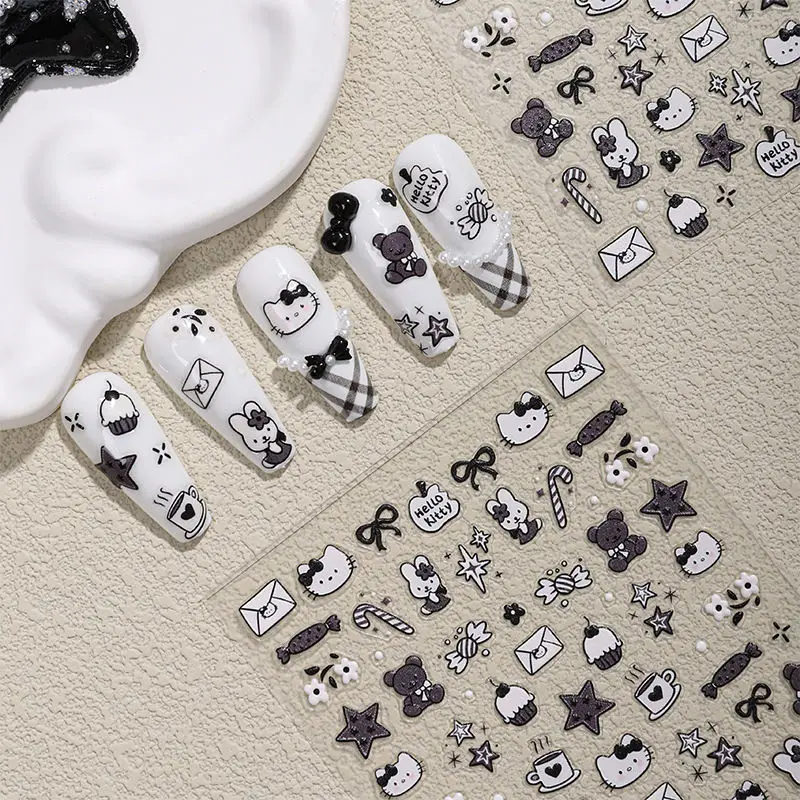 

Sanrio Christmas Bear Kitty Hello Kitty Nail Art Stickers Spot KT Cat Pen Holder Mobile Phone DIY Decoration Stickers