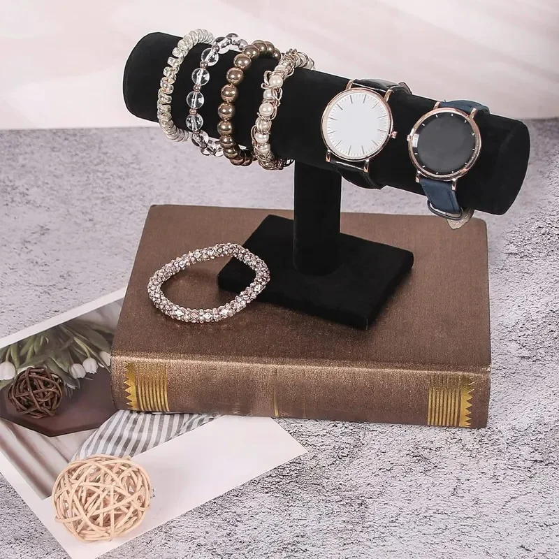 1Pc T-Shaped Bracelet Stand, Desktop Vertical Jewelry Display Stand for Bracelet, Necklace & Watch Storage