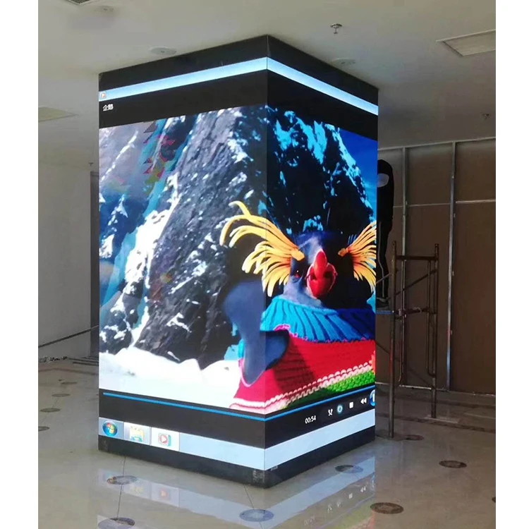 جودة عالية 4-الوجهين الزاوية اليمنى SMD شاشة عرض LED داخلية عمود شاشة LED #5