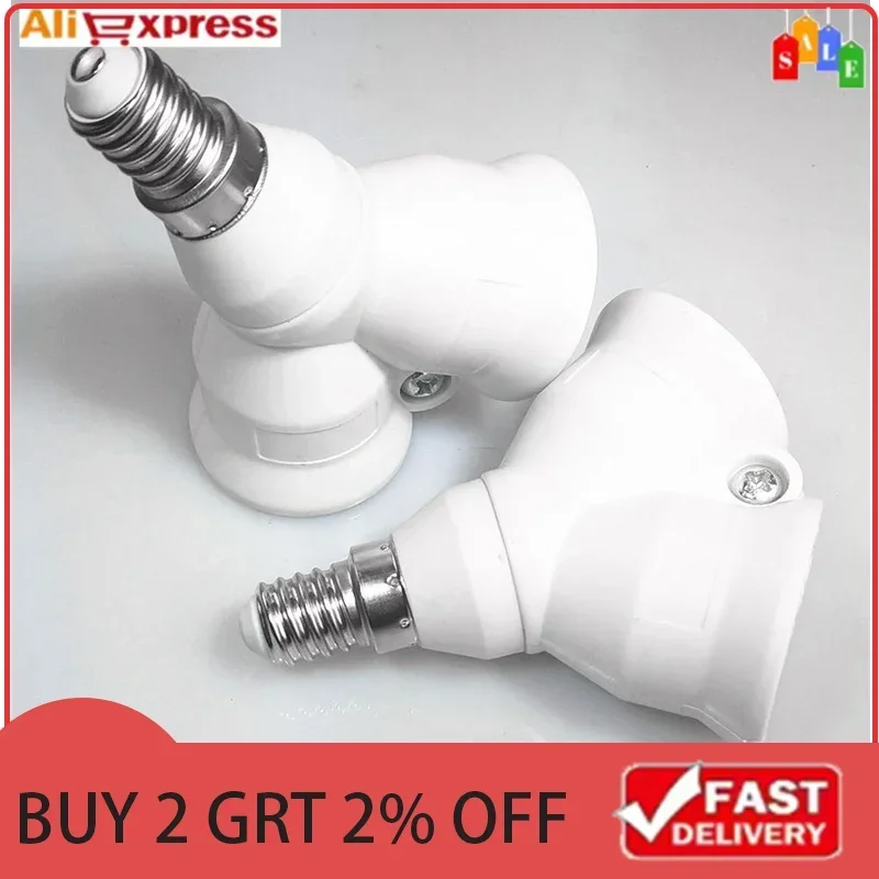 White Lighting Accessories Attachment Adjustable Base Socket Lamp holder Ceiling Rotatable Light Bulb Splitter
