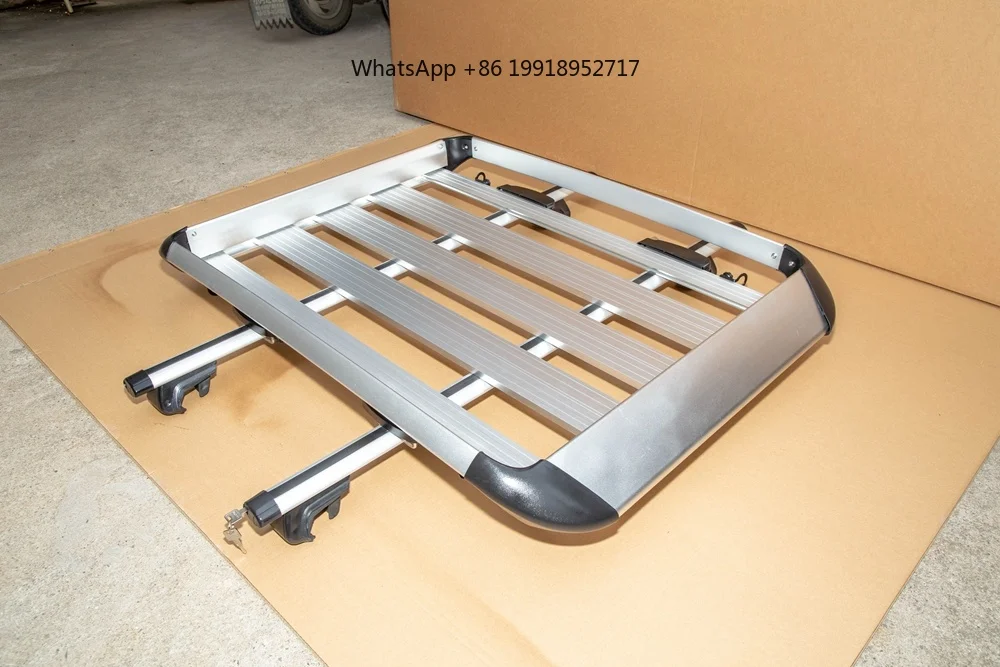 Aluminum Alloy Roof Top Rack Cargo Box with Cross Bar Luggage Basket 100kg Capacity