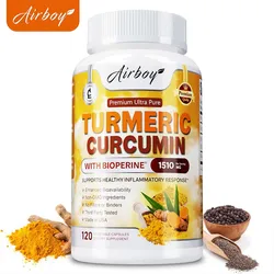 Turmeric Curcumin - Helps Relieve Muscle and Joint Pain, Antioxidant, Supports Immune, Heart, Brain, Skin, Digestive Health