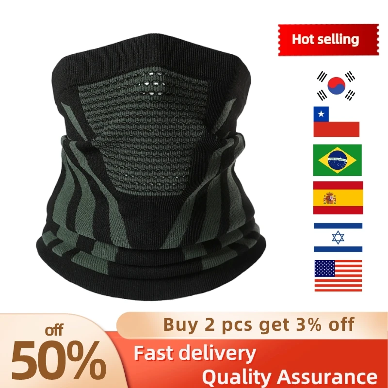 Thermal Face Bandana Mask Cover Neck Warmer Gaiter Bicycle Cycling Ski Tube Scarf Hiking Breathable Masks Print Women Men Winter