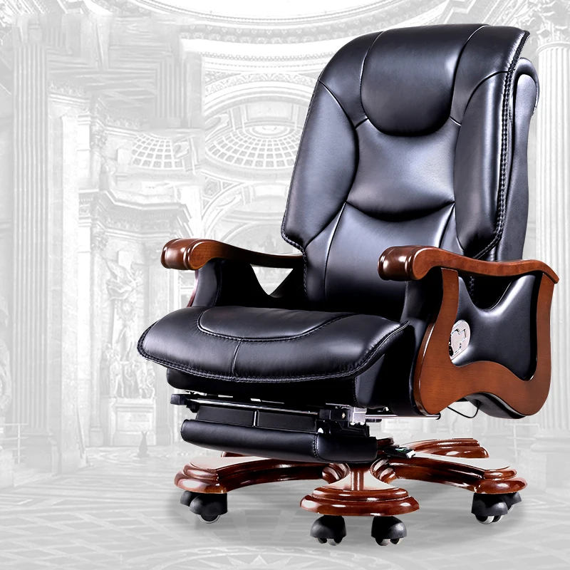 Revolving Leather Boss Chair Comfort Luxury Conference Office Chair Ergonomic Multifunction Cadeira Giratoria Home Supplies