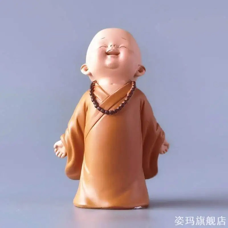 YFY  huineng little monk zen ornament laughing buddha samgha doll small statue maitreya   bonsai figure mini decoration