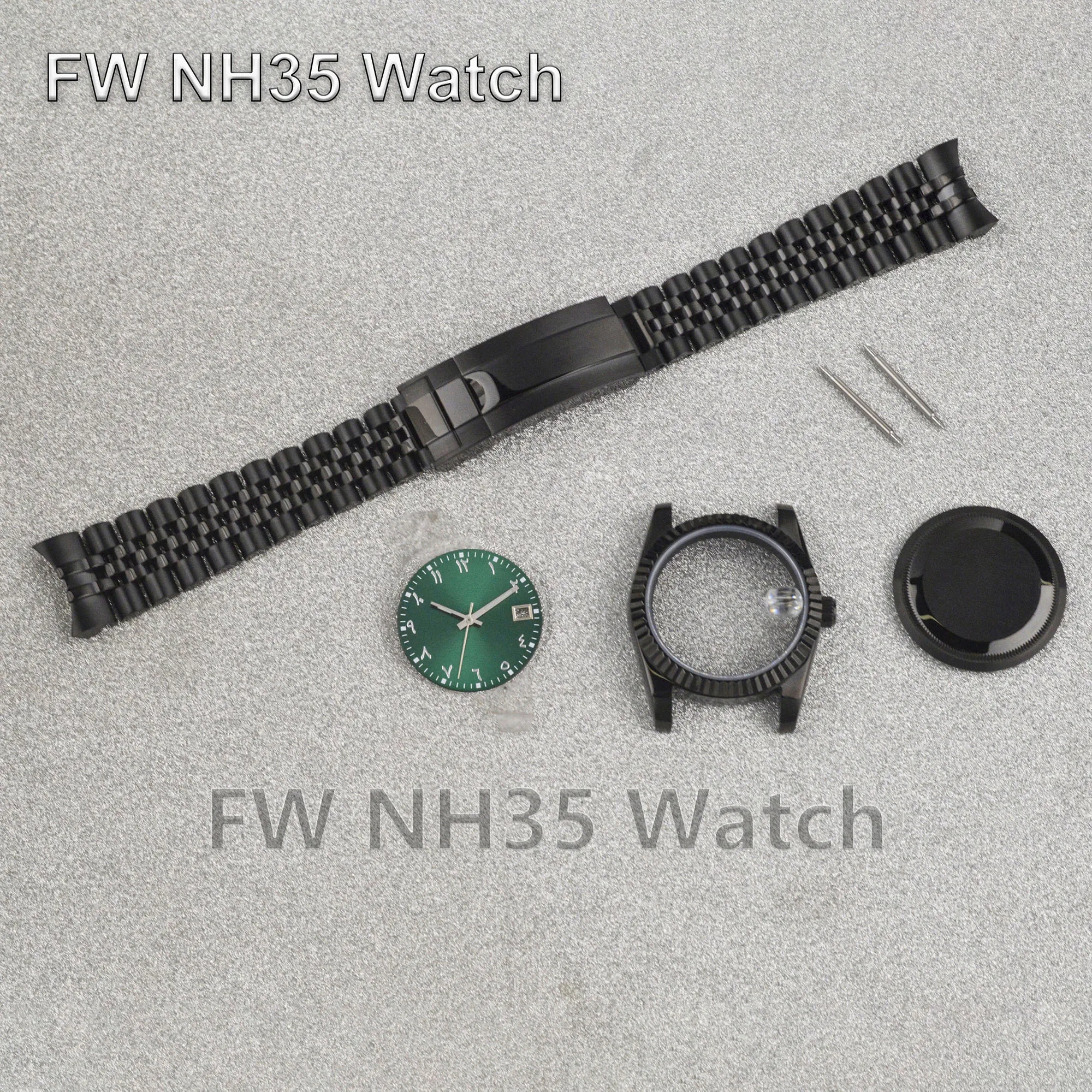 Solid Stainless Steel Watch Band NH35 Watch Case for Datejust Watches Sapphire Glass 36mm/39mm Case fit NH34/NH35/NH36  Movement