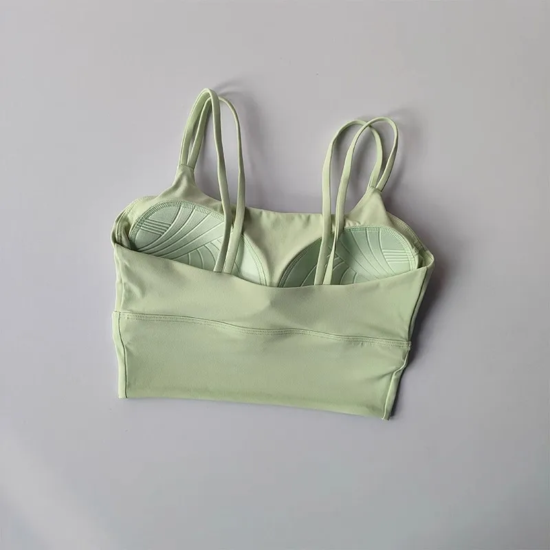 Nahtloser Sport-BH für Damen, atmungsaktives Fitness-Crop-Top, schöner Rücken, Push-up-Yoga-Tank-BH, schmale, elastische Gym-Weste – Detail 8