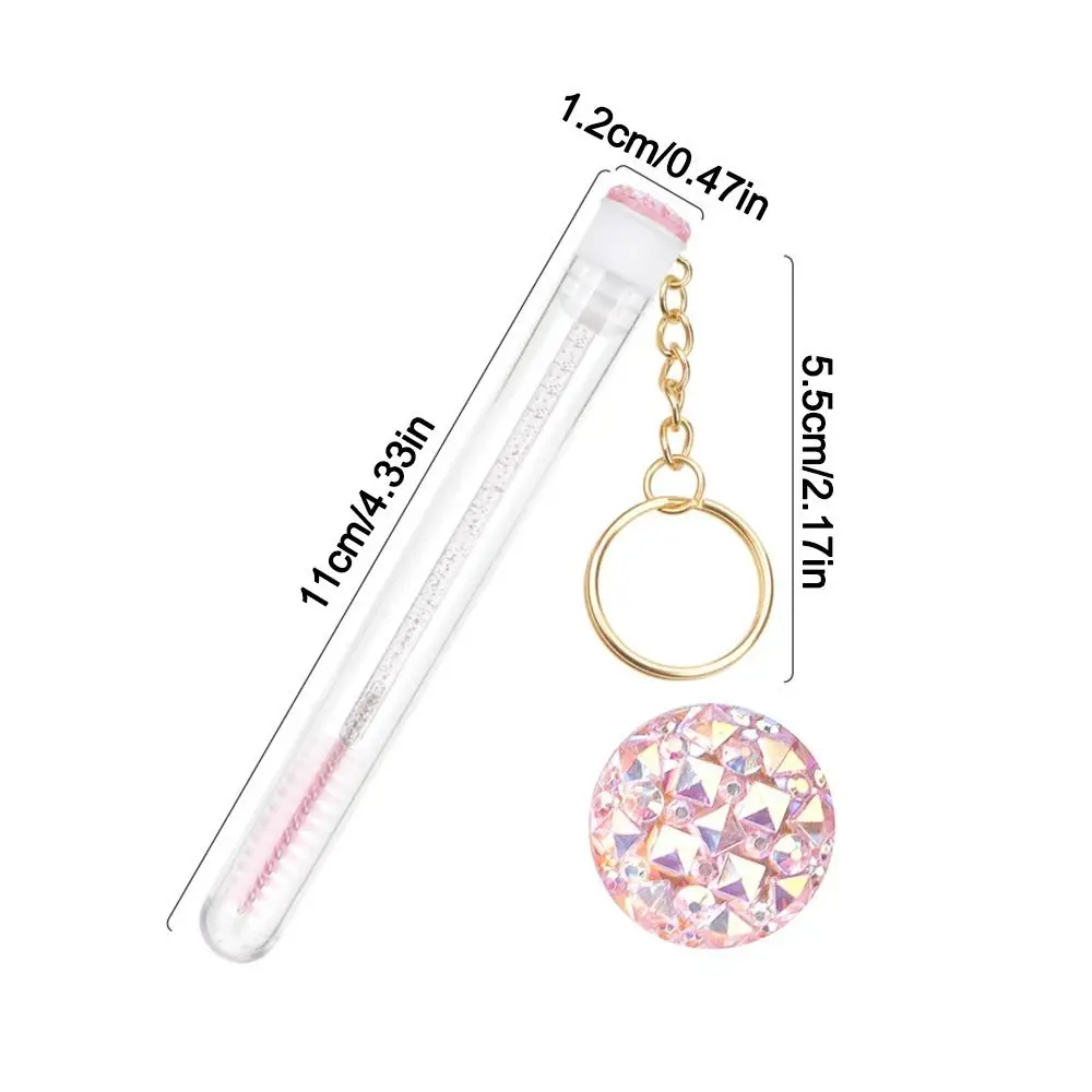 5PCS  Tube Eyelash Makeup Brush Eyebrow Comb Gold Keychain Fur Ball Decorate Eyelashes Spoolie Brushes Lash Extension Microbrush