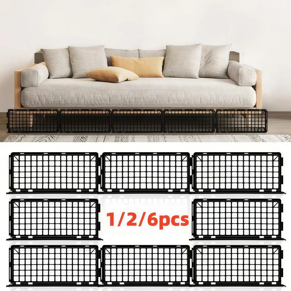 1/2/6pcs Under Sofa Under Couch Blockers Plastic Mesh Blocker Furniture Toy Blocker Pet Barrier Under Furniture For Couches Bed