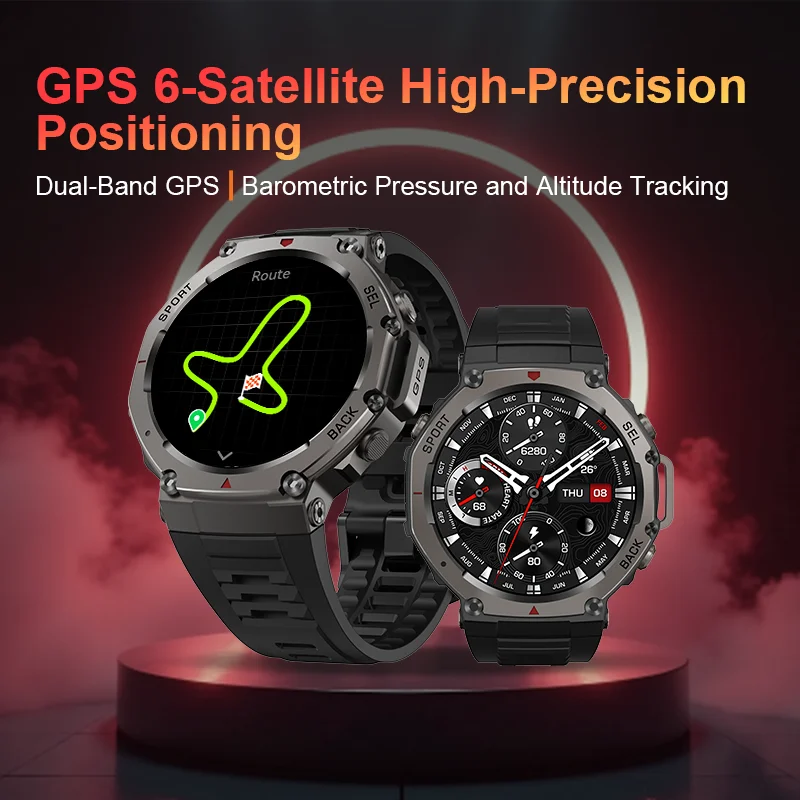 

Smartwatch with Bluetooth Call Heart Rate Blood Oxygen Monitoring Air Pressure Altitude Tracking 50m Waterproof Outdoor Fitness