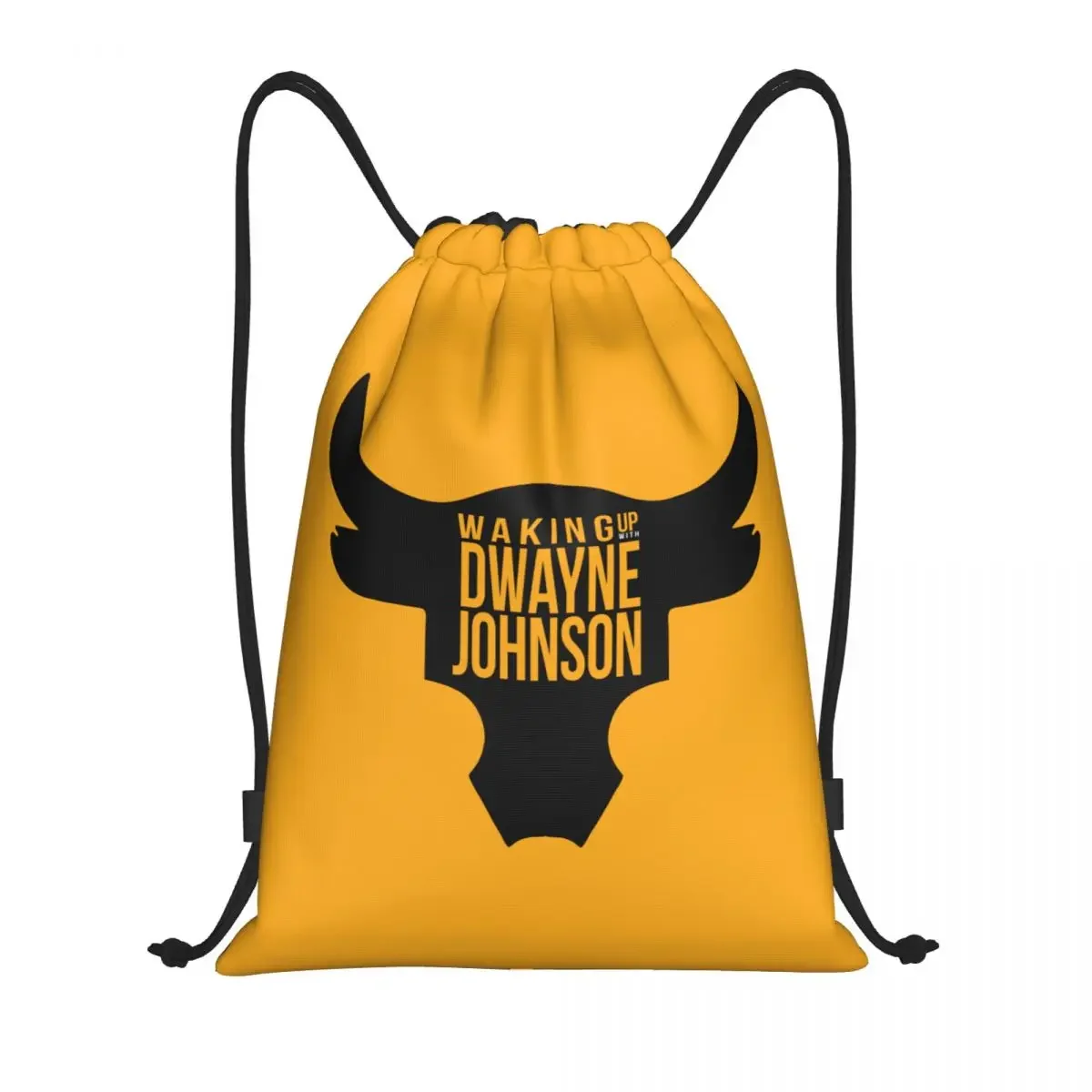 Custom The Rock Dwayne Drawstring Bag for Shopping Yoga Backpacks Women Men Johnson Bull Sports Gym Sackpack