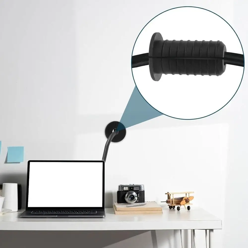 4pcs Silicone Wall Grommets Threaded Wall Mount Wall Hole Cover Non-slip Cable Wall Pass for Starlink Wall Cable Management