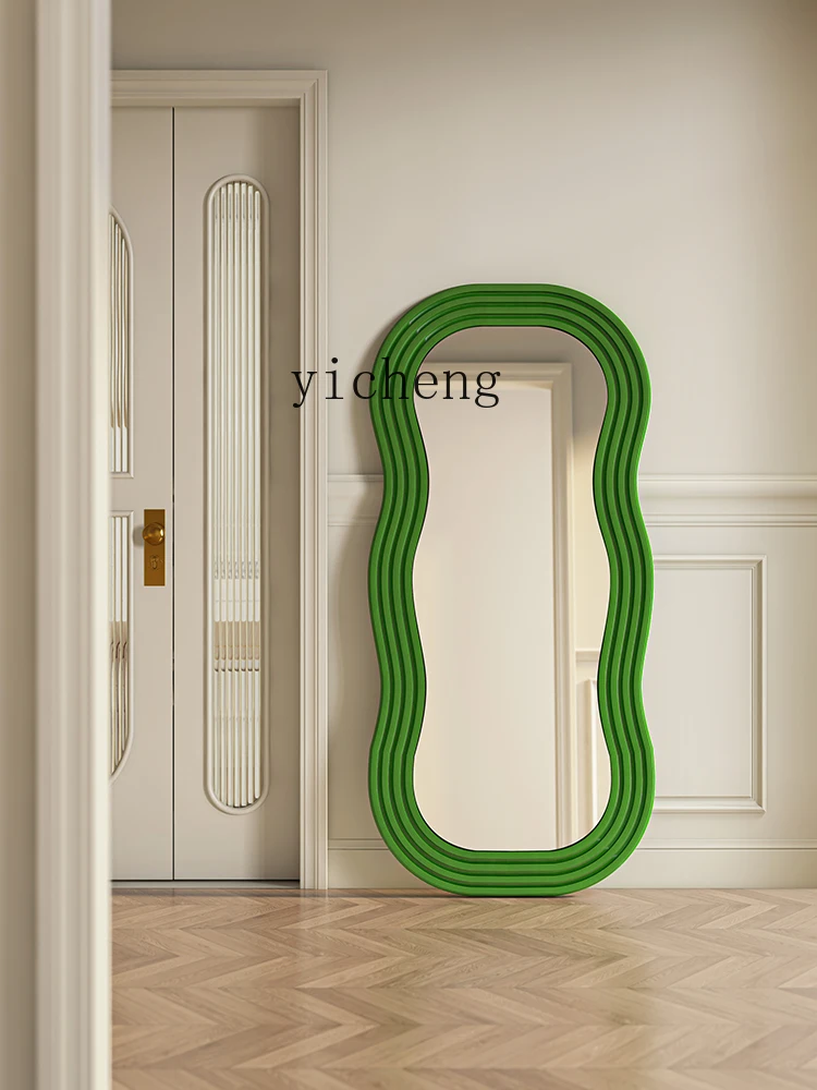 Zf Special-Shaped Wave Ins Creative Fitting Floor Mirror Wall-Mounted Full Body Dressing Mirror