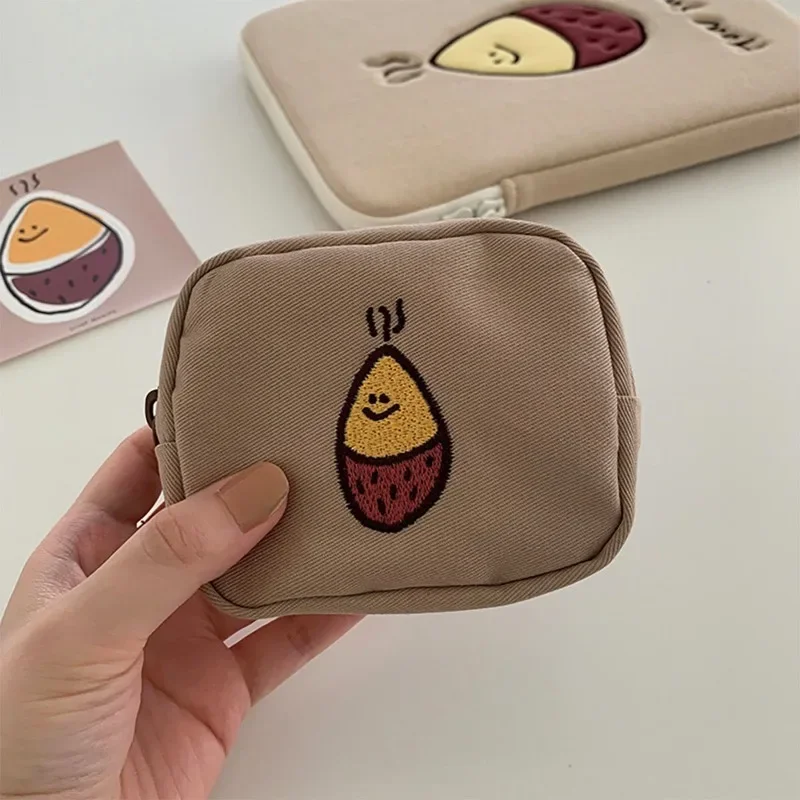 BOMO-Carteiras de maçã vermelhas bonitas para mulheres, estilo coreano, casual, versão curta, moda carteira de cartões, bolsas kawaii, tendência, 2024