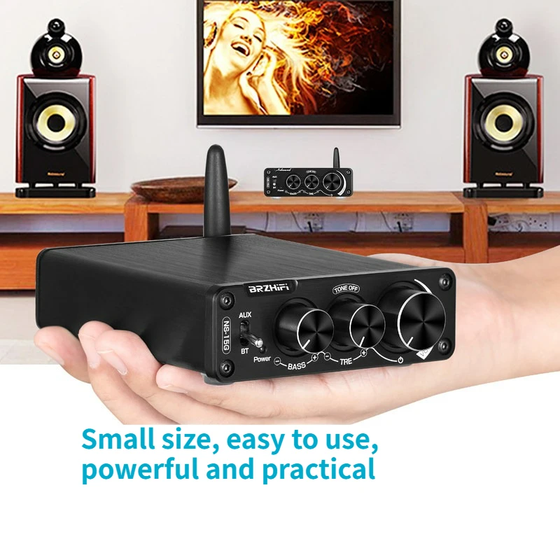 SOTAMIA Mini Bluetooth 5.0 Power Amplifier Board 2.0 Channel 100W*2 High Power Home Audio Digital HIFI Amplifier