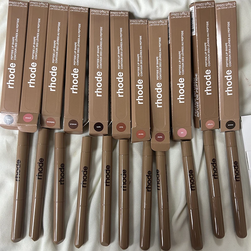 Rhode Skin Peptide Lip Shape Pen, Crayon à lèvres longue tenue, Crayon teinté pour les lèvres, Rouge à lèvres, Poudre de blush, Gloss, Rouge, Maquillage