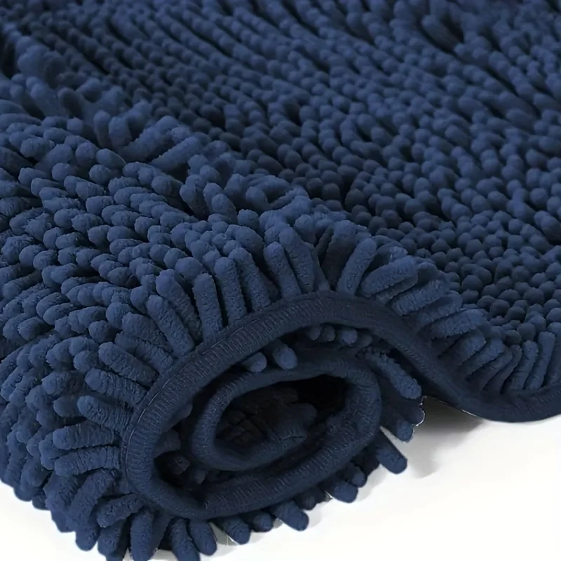 Polymères de bain en chenille bleue, super absorbants et anti-ald-luxueux, doux, durable, lavable en machine, parfait pour HO&, 1PC